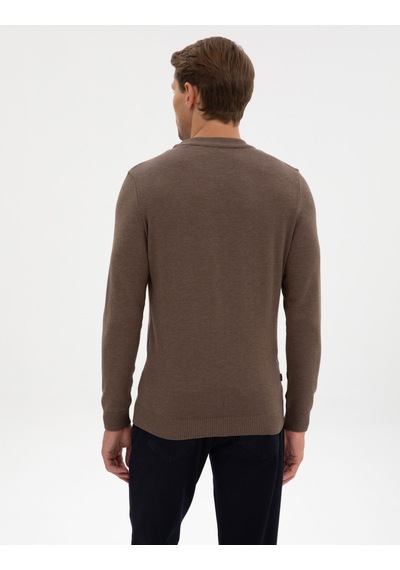 Pierre Cardin Vizon Melanj Slim Fit Çeyrek Yaka Basic Triko Kazak 50315456-vr174 Diğer