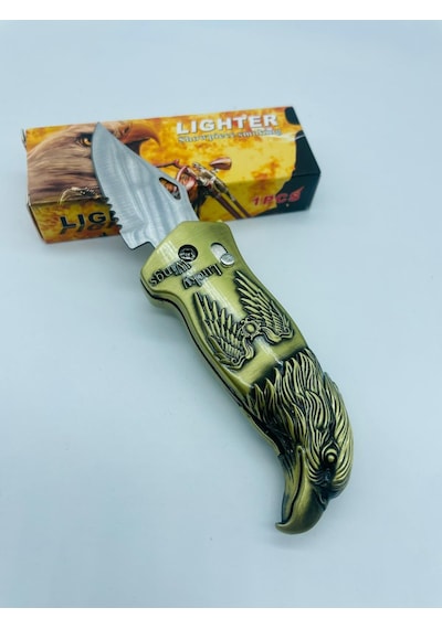 Kartal Kabartmalı Çakı Çakmak //lucky Wings-15cm