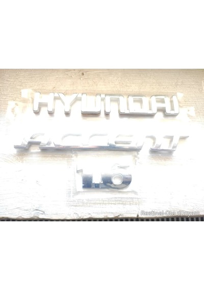 Hyundai Accent Era 2006-2010 1.6 Bagaj Arması Yazısı 3 Lü Set Bantlı Montajlı