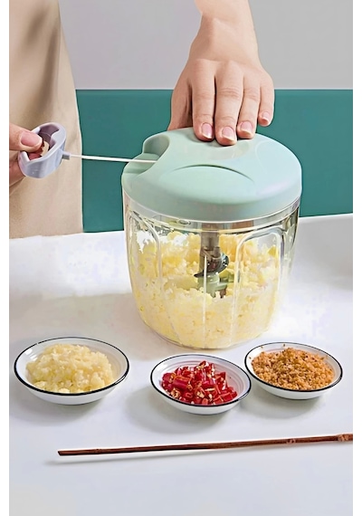 El Rondosu Çelik 5 Bıçaklı Büyük Boy Sebze Meyve Soğan Doğrayıcı 1000 Ml.