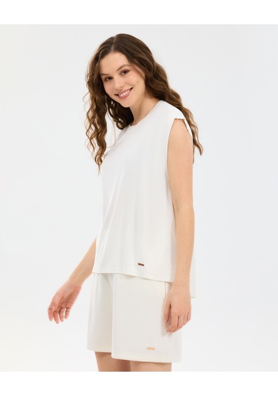 Skechers W Soft Touch Loose Fit T-shirt Kadın Beyaz Tshirt S2610047-3855