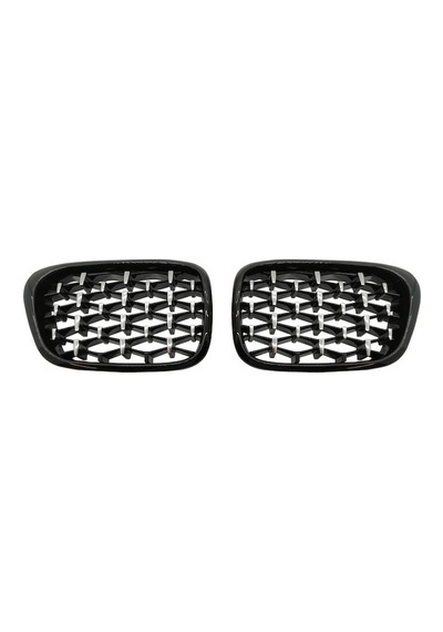BMW 3 Serisi İçin Uyumlu E46 Diamond Panjur ( Piano Black Çerçeve ) 2002-2004