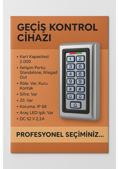 Kartlı Şifreli Kapı Açma Okuyucu Cihazı Proximity Dış Ortam