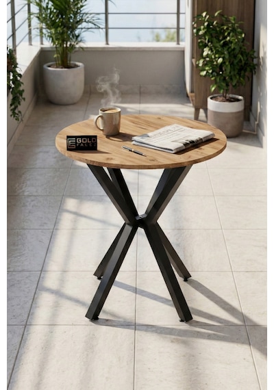 Yuvarlak Masa Atlantik Kahverengi 70 Cm Çok Renkli