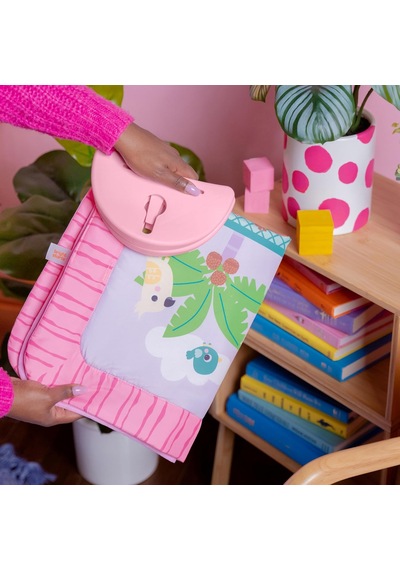 Pink Palms Tiki Oyuncak Çubuklu Bebek Jimnastik Aktivitesi Ve Yüz Üstü Geçirilen Zaman Matı, Oyuncak Çubuğu Ve 3 Oyuncak, Yenidoğan İle 3 Yaş Arası Bebekler İçin
