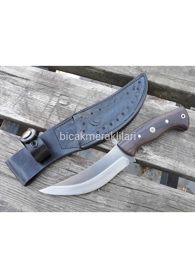 Eğri Ağız Av Kamp Bıçağı 4116 Çelik 25 CM Çok Renkli