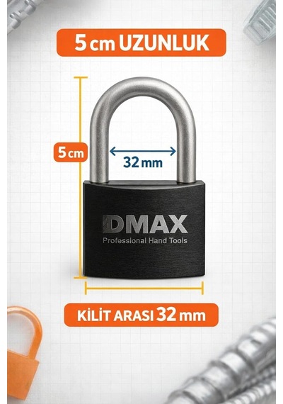 Extra Güçlü Çelik Asma Kilit Profesyonel Güvenlik Kilidi, Heavy Duty Metal Padlock, Dayanıklı Paslanmaya Dirençl