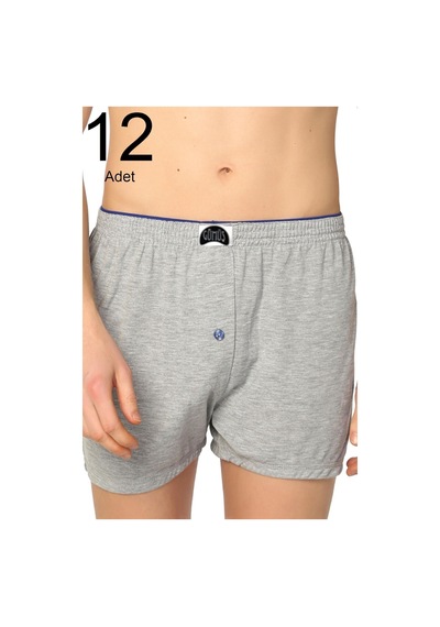 12'li Paket Havlu Bel Erkek Boxer Gri