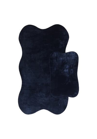 Anatolia 2'li Lacivert 80x140 + 50x70 Cm Büyük Ebat Banyo Paspası Lacivert