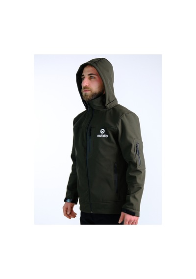Outdo Premium Kalite Softshell Motorcu Montu Haki Diğer