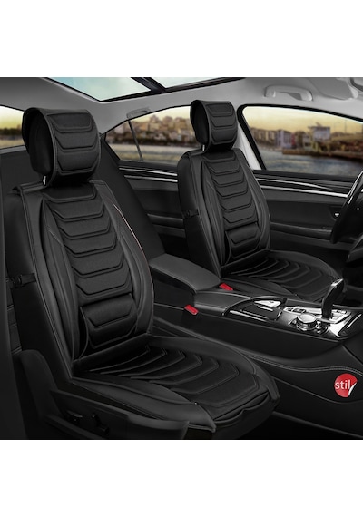 Peugeot 306 Uyumlu Lüx Deri Oto Koltuk Kılıfı Ön/arka Set Siyah Fs