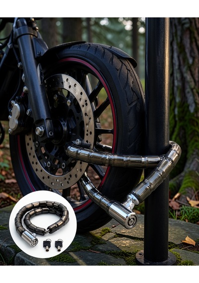 Motosiklet Kilitli 22 Mm Kalın Çelik Yapı Uczzz150cmmotorkilit-2