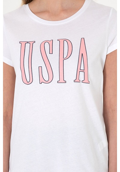 U.S. Polo Assn. Kadın Bisiklet Yaka Tişört 50305842-vr013 Beyaz