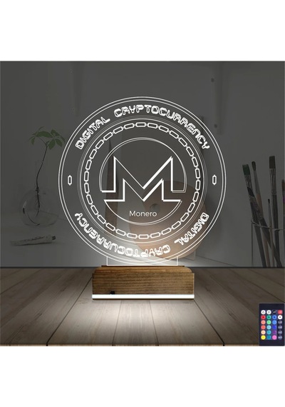 Luvivia Crypto Monero Coin 3d Lamba - Masa Gece Lambası Şeffaf