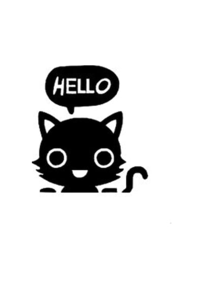 Kedi Oto Motor Laptop Duvar Folyo Sticker 60 X 60