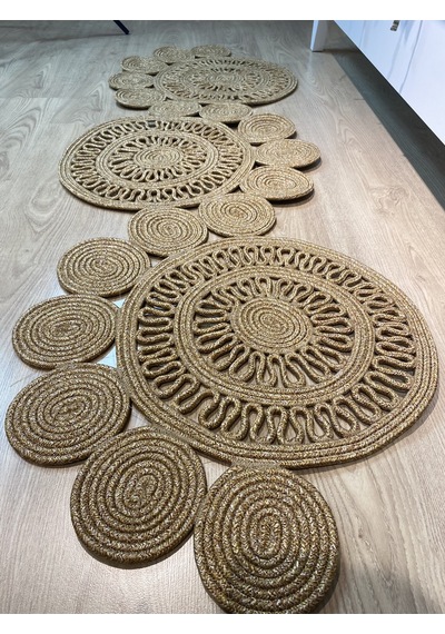 Mavaux Snake Hasır Jüt Bej Yolluk Halı Kilim Bej