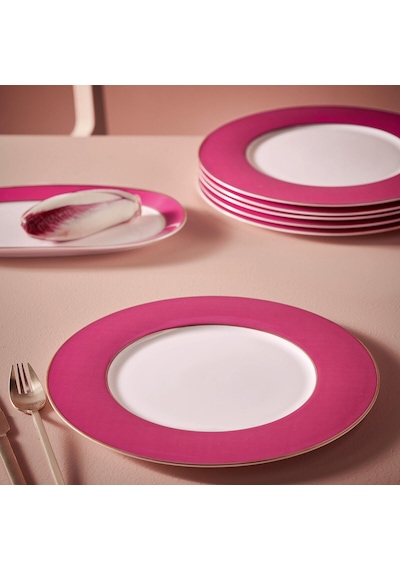 Pembe Porselen Yemek Tabağı 28 Cm