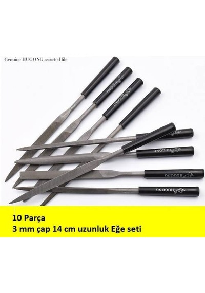 10Lu Eğe Seti 14 Cm 3 Mm Çaplı Törpü Zımpara Set Hassas Dekor Set