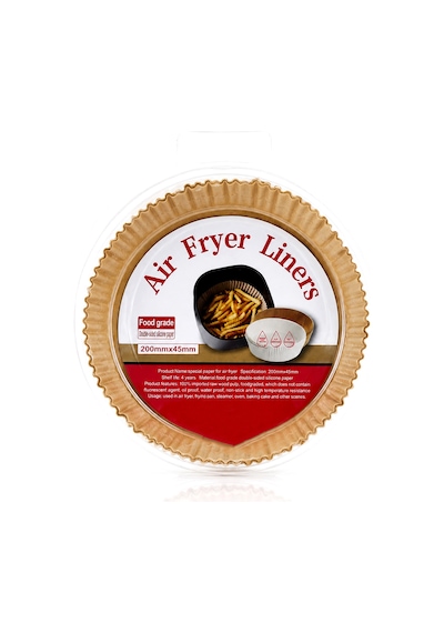 Air Fryer İçin Yuvarlak Kağıt Pişirme Kalıbı 20 Cm Taban, 4.5 Cm Kenar 50'li