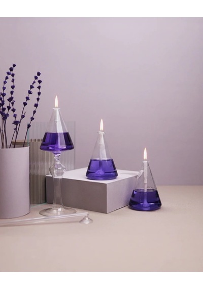 Kandil Yağı, 2'li Set, Yeşil Mor , 800 Ml + 50cm Fitil