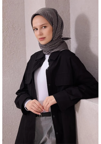 Belli İpek Twill Eşarp 4209d01 Gri