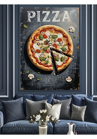 Ahşap Tablo Dilimlenmiş İştah Açıcı Klasik Pizza