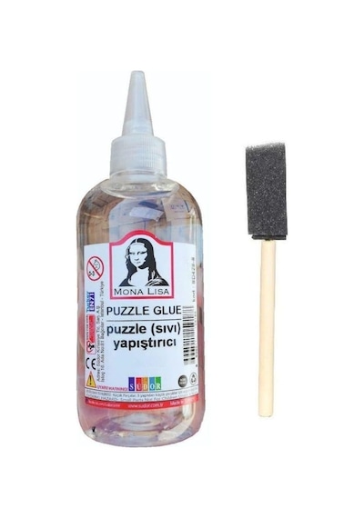 Puzzle Yapıştırıcı 250 Ml 1 Adet Ve Dağıtıcı Sünger Fırça 1 Adet Monalisa Pazıl Yapıştırıcısı