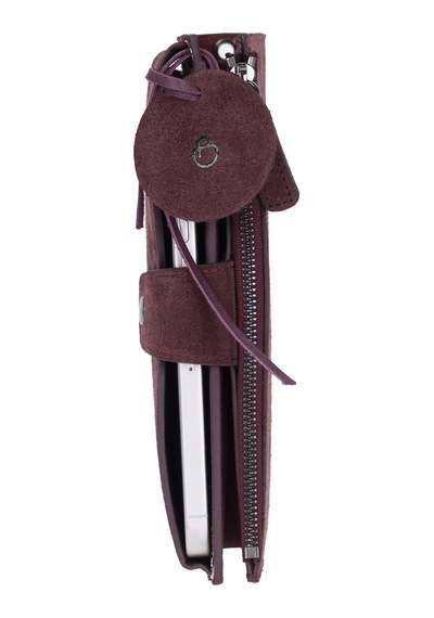 Bloominbag Burgundy Still Lozan Hakiki Süet Çapraz Askılı Telefon Bölmeli Cüzdan Çanta Bordo