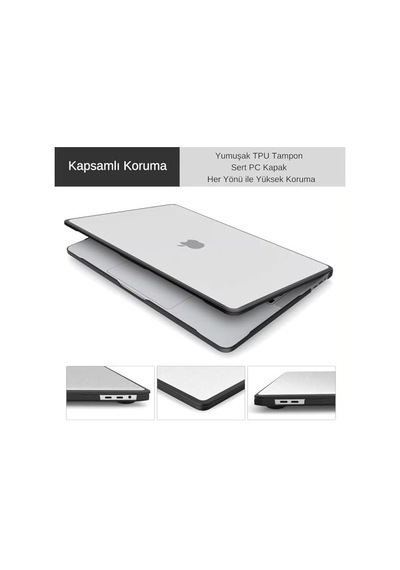 Macbook Air 13.3 Uyumlu Shockproof Rugged Hard Case Tpu Bumper Anti-fingerprint Drop Protection Cover A2337 M1 A2179 A1932 Outdoor Şeffaf