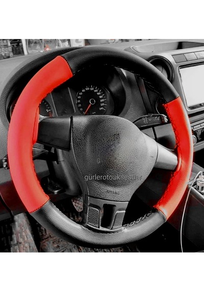 Vw Polo 2017 Uyumlu Dikmeli Direksiyon Kılıfı Soft Gri Ipli 38 10.5cm