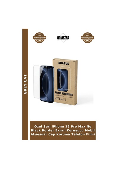 Özel Seri Apple iPhone Uyumlu 15 Pro Max No Black Border Ekran Koruyucu Mobil Aksesuar Cep Koruma Telefon Filmi