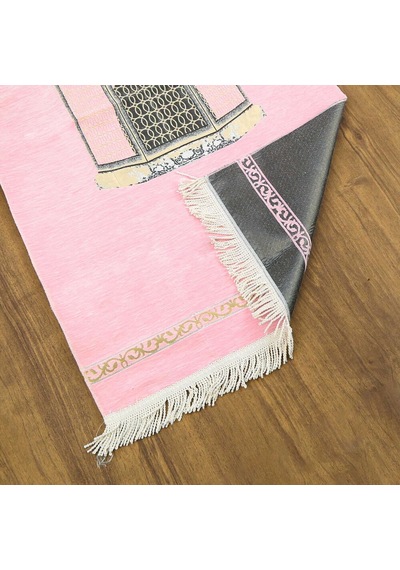 Makam-ı İbrahim Lüks Şönil Seccade Pembe 70x126cm 240 Gr Çok Renkli