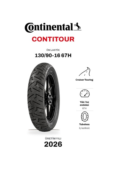 Continental Contitour 130/90-16 67h Ön Motosiklet Lastiği 2026