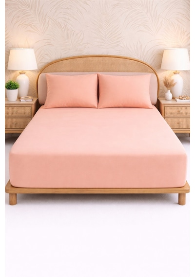 More Home Tek Kişilik Lastikli Çarşaf Seti Somon More Home Tek Kişilik Lastikli Çarşaf Seti Somon