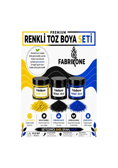 Toz Mum Boyası Seti 10 Cc 3 Lü Soya & Parafin Wax Için Sarı, Siyah, Mavi Bkfab3srsm10g Karışık