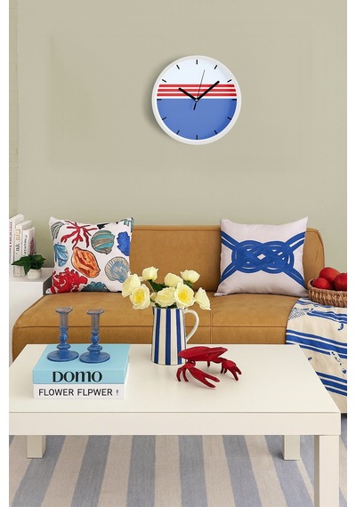 Modern Tasarım Duvar Saati - 30cm - Önü Camlı Beyaz Kasa - Sessiz Mekanizma-jh0412 Beyaz