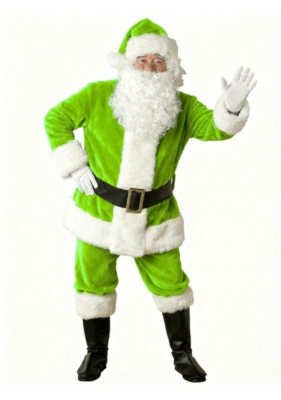 Açık Yeşil Noel Baba Kostümü Yetişkin
