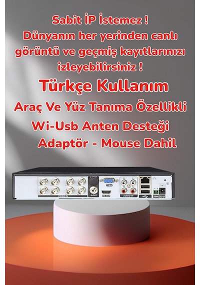 6'lı Sesli - 5mp Sony Lens Gece Renkli Yüz Tanımalı Kamera Seti 6'lı Sesli - 5mp Sony Lens Gece Renkli Yüz Tanımalı Kamera Seti