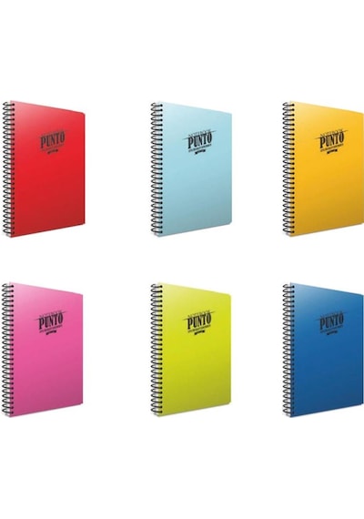 Gıpta Punto 140 Yp. A4 Spiralli Pp. Kapak Defter Seti Kareli 6'lı