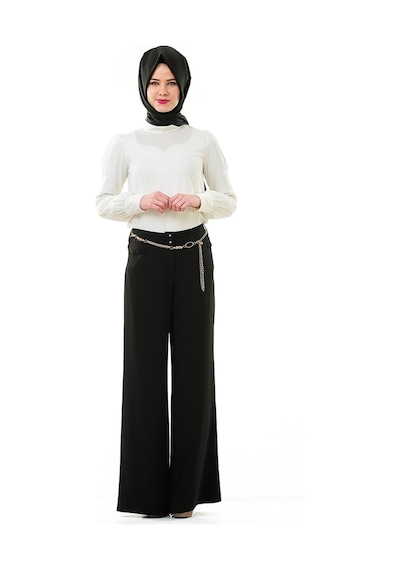 Soralline Kadın Abiye Pantalon 1678 Siyah Siyah