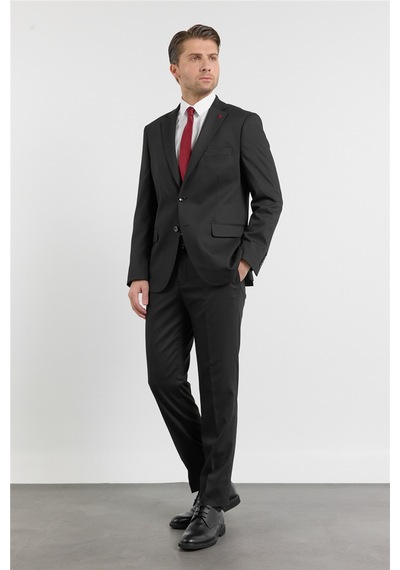 İmza Siyah Mono Yaka 6 Drop Comfort Fit Tam Astar Esnek Takım Elbise 1001260161