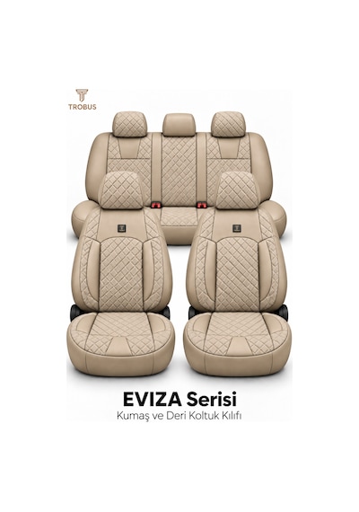 Nissan Almera 2001-2008 Ve Sonrası Uyumlu Monaco Serisi Eviza Deri Detaylı Bej