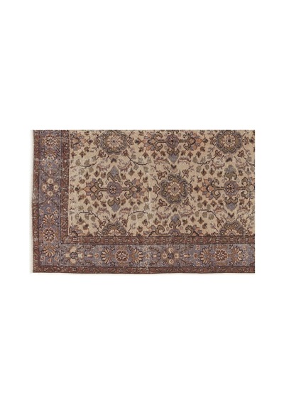 El Dokuması Vintage Yün-pamuk Naturel Halı 7623 156 X 275 Cm Çok Renkli