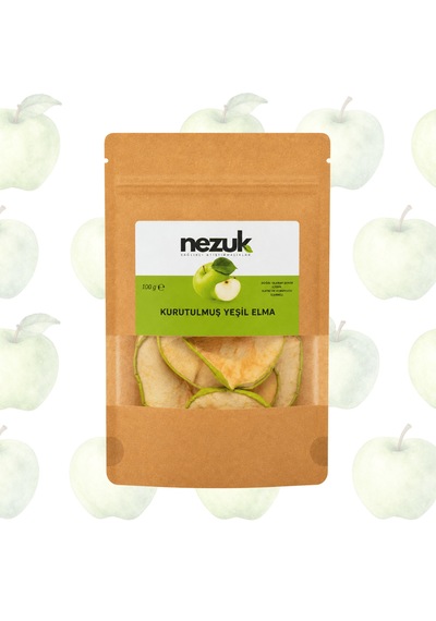 Nezuk Güneş Enerjisi İle Kurutulmuş Doğal Yeşil Elma 100 G
