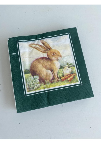 Herlitz Decor Tavşan Desenli Kağıt Peçete 20li 33x33cm Yeşil