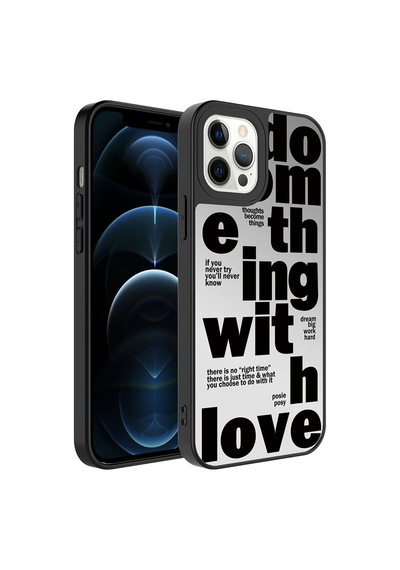 Apple Uyumlu iPhone 12 Pro Kılıf Aynalı Desenli Kamera Korumalı Parlak Zore Mirror Kapak