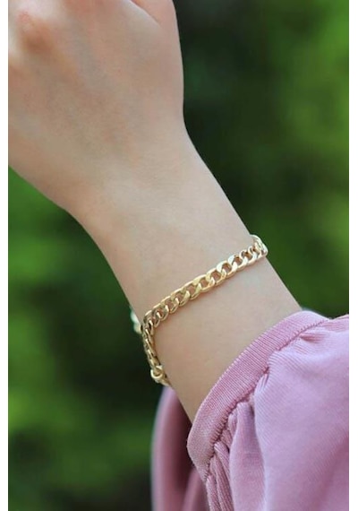 Gurmet Sarı Zincir Kolye Bileklik Set Kombini  Bbs04