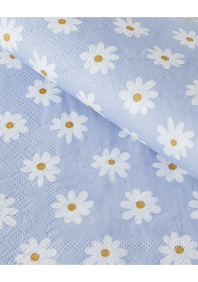 English Home Spring Daisies Kağıt 20'li Kağıt Peçete 33x33 Cm Mavi