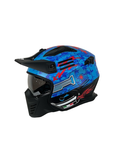 Sway X2 Tokyo Trooper Modüler Full Face Çene Sökülebilen Motosiklet Kaskı M Beden Mavi Kırmızı Siyah - Kırmızı Sway X2 Tokyo Trooper Modüler Full Face Çene Sökülebilen Motosiklet Kaskı M Beden Mavi Kırmızı Siyah - Kırmızı