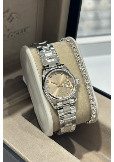 Orijinal Çelik Kasa Çelik Kordon Su Geçirmez 2 Yıl Garantili Kadın Kol Saati Jpc.062615846m Gümüş